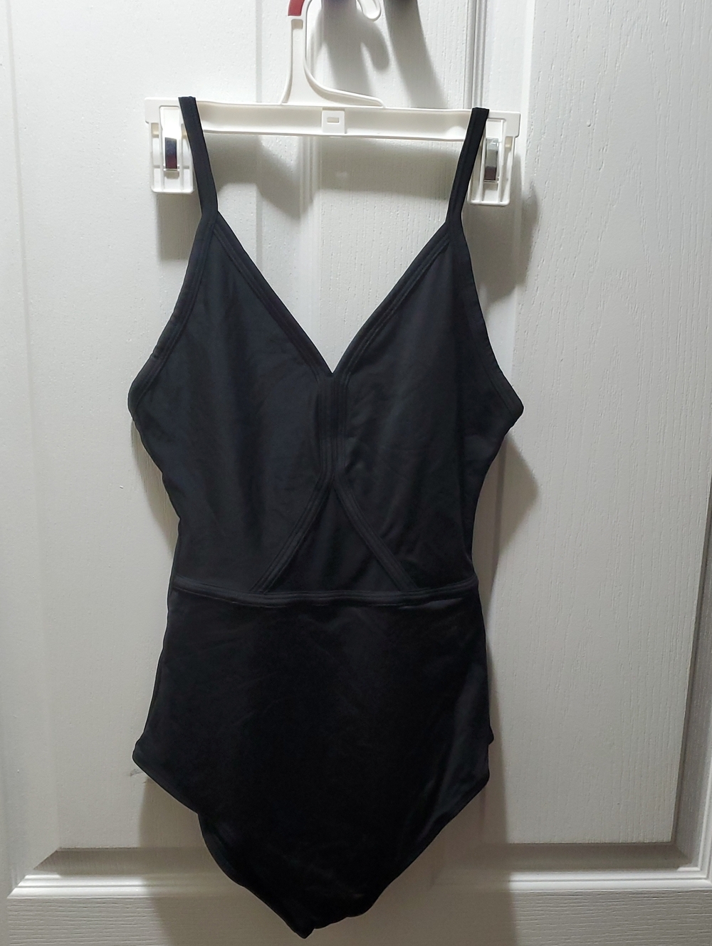 Black Werk Leotard with V-Neck
